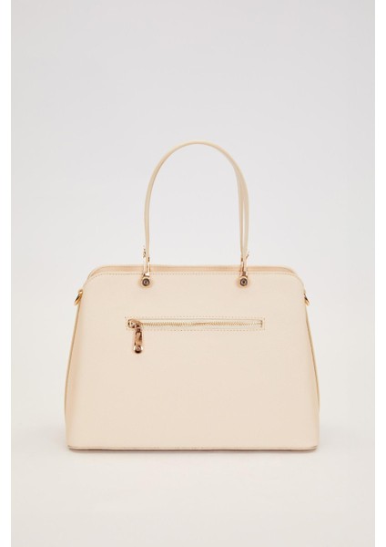 Krem Çift Gözlü Gold Detaylı El Çantası fırsatları