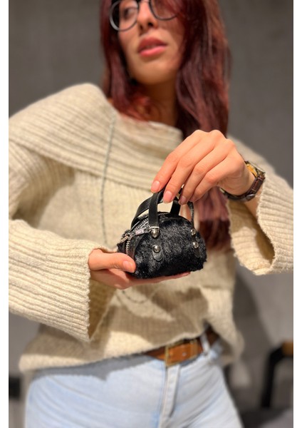 Kadın Pembe Peluş Mini Boy Zincir Askılı Omuz Çantası fiyatları