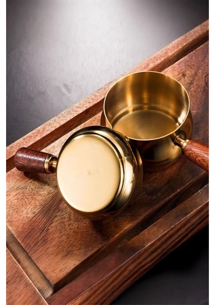Paslanmaz Çelik Espressos Bardakları Ahşap Saplı Sos Bardakları Soslar ve Içecekler 6 OZ/180 ml 1 Adet fiyatları