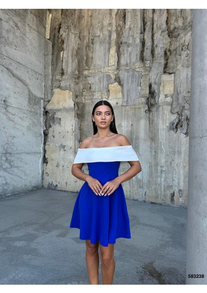 Esnek Krep Kumaş Degaje Yaka Abiye Mini Elbise 583238 Saks fiyatları