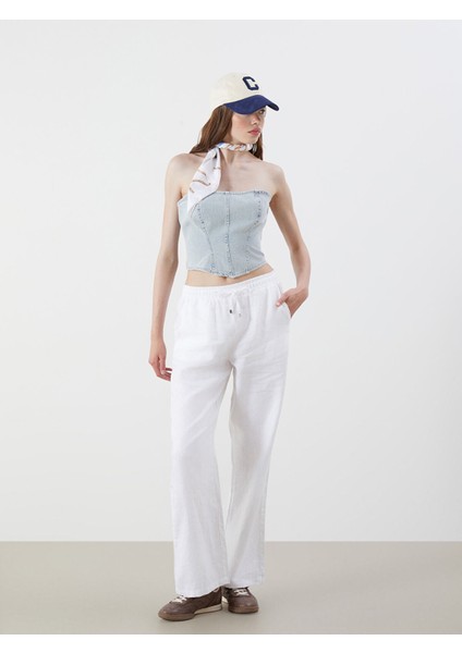 Yeni Sezon Straplez Yaka Jean Crop fiyatları