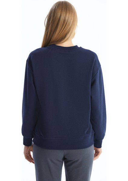 Yeni Sezon Bisiklet Yaka Baskılı Oversize Kadın Kalın Sweatshirt fırsatları