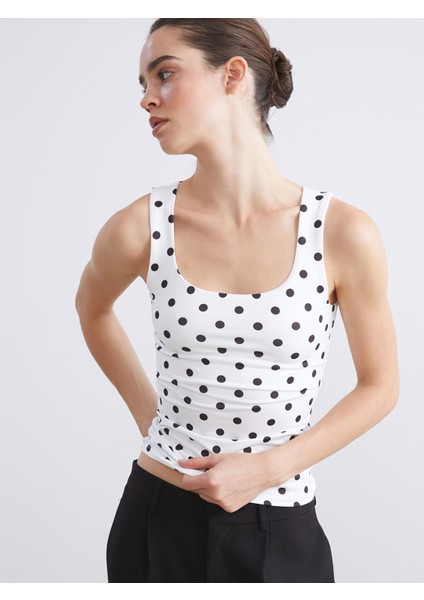 Yeni Sezon U Yaka Puantiyeli Kadın Atlet