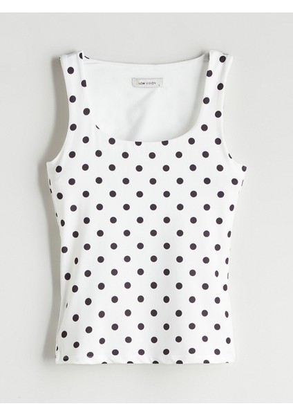 Yeni Sezon U Yaka Puantiyeli Kadın Atlet indirimleri