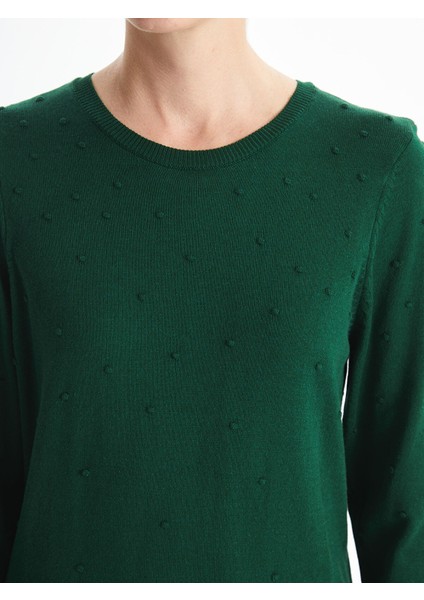 Yeni Sezon Bisiklet Yaka Kendinden Desenli Uzun Kollu Kadın Triko Kazak fırsatları