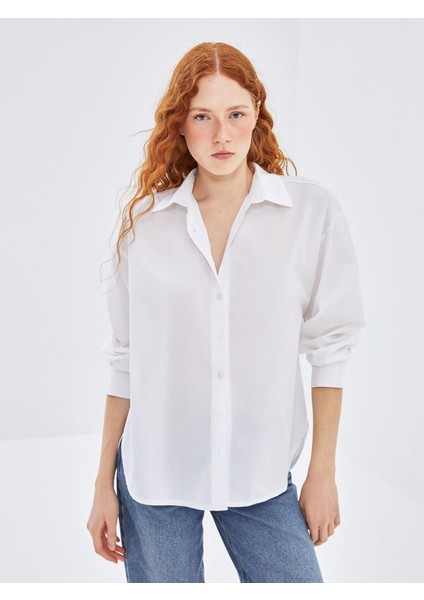 Yeni Sezon Oversize Poplin Kadın Gömlek