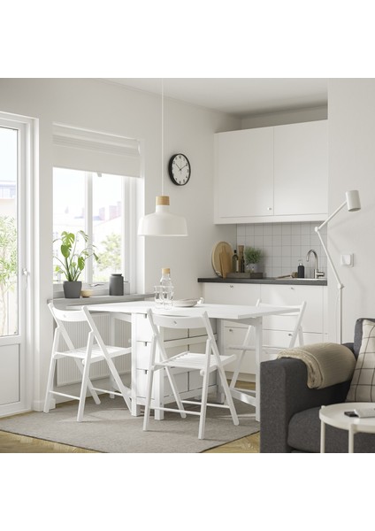 Mutfak Masası Takımı, Beyaz, 4 Sandalyeli, Katlanabilir fiyatları