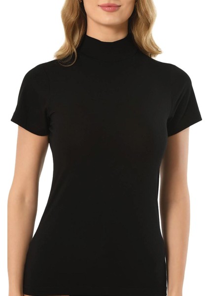 Kadın Siyah Modal Balıkçı Yaka Yarım Kol Body 562 fiyatları