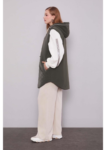 Haki Şapkalı Şişme Yelek modelleri