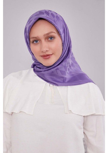 Lila Baklava Desen Kristal Jakar Eşarp modelleri