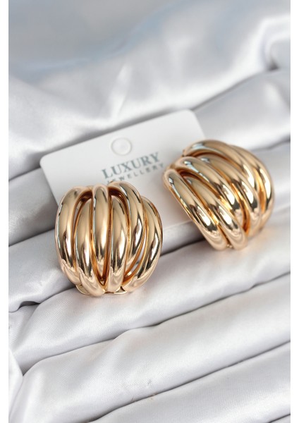 Pirinç Gold Renk Vintage Kadın Küpe - Lisinya