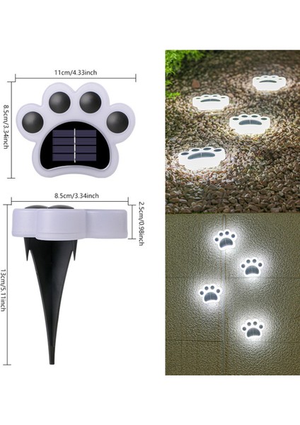 2 Adet Güneş Enerjili 5 Watt Beyaz Işık Solar Çim Için Kedi Patisi fiyatları
