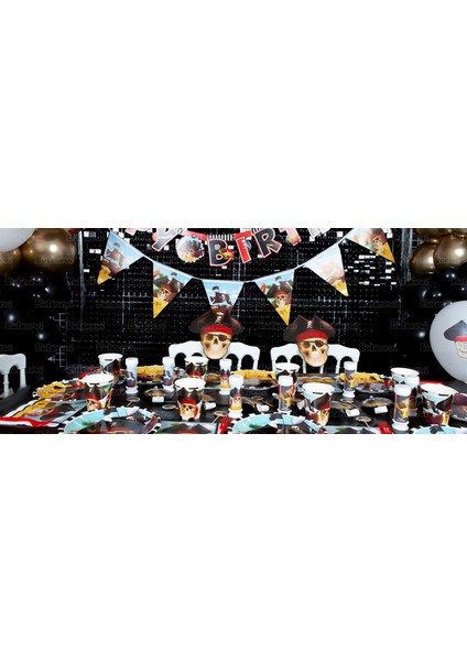 Korsan Temalı Doğum Günü Tabağı - 8’li Set