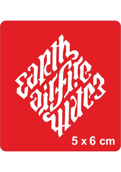 Toprak,hava,ateş,su Illüminati Font Tattoo Geçici Dövme Şablonları Kına Kalıpları