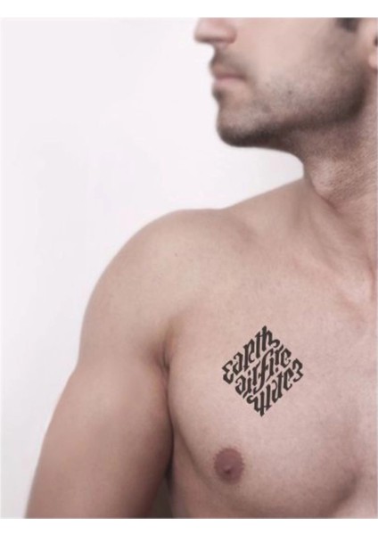 Toprak,hava,ateş,su Illüminati Font Tattoo Geçici Dövme Şablonları Kına Kalıpları fiyatları
