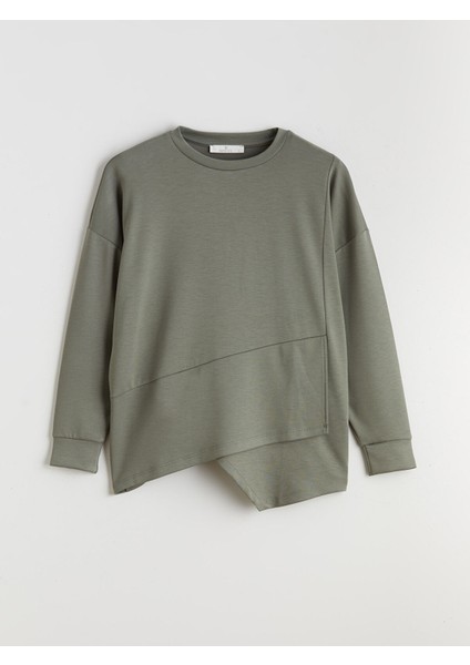 Yeni Sezon Bisiklet Yaka Kadın Sweatshirt