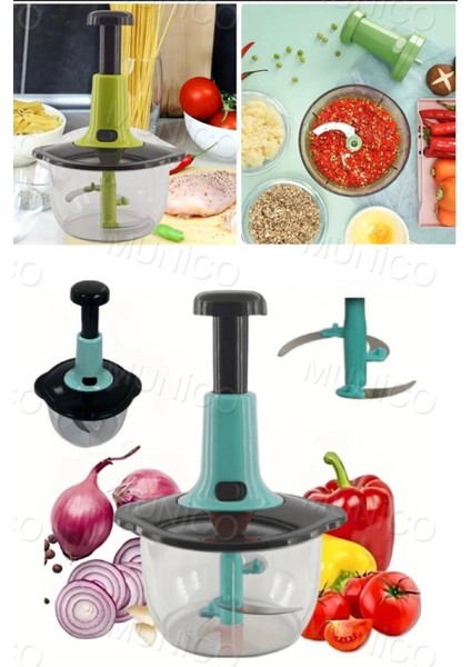 Çok Fonksiyonlu Manuel Presleme Kıyma ve Blender, Turkuaz Renkli indirimleri