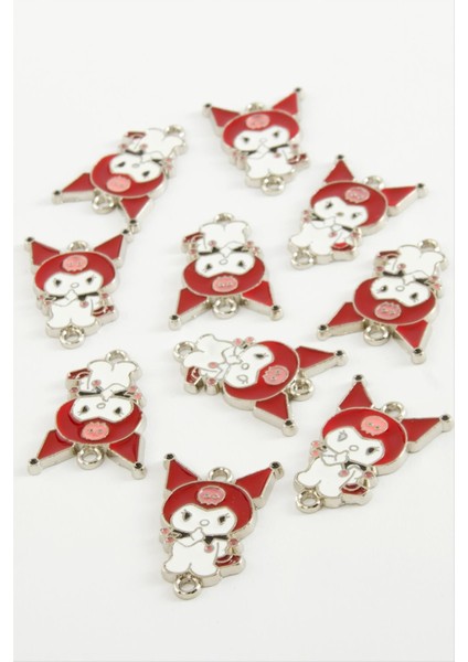 Wizard Çzgflm Çift Kulplu Mineli Bileklik ve Kolye Ucu Aparatı 1 Adet-Kırmızı