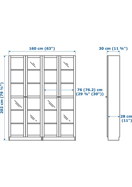 Cam Kapaklı Kitaplık, Yeşil, 160X30X202 cm fırsatları