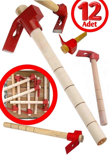 12 Adet Saplı Inşaat Sektöründe Kullanılan Keser, Dayanıklı Yapısıyla Uzun Ömürlü Saplı Tasarımı Sayesinde Kolayca Tutulabilir Keser Keser