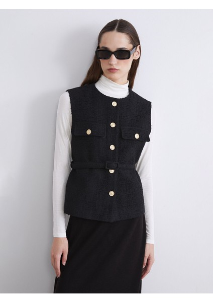 Yeni Sezon Bisiklet Yaka Kadın Tüvit Yelek