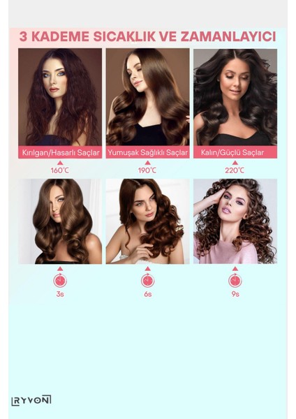 Siyah Otomatik Dönebilen Bukle Saç Maşası, Pratik ve Şık Saç Şekillendirme Aracı