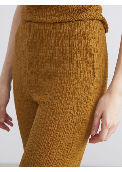 Yeni Sezon Beli Lastikli Dokulu Kadın Pantolon modelleri