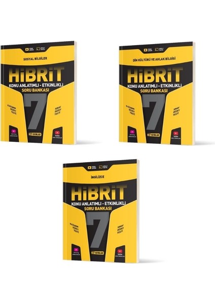7.sınıf Hibrit Sosyal+Din+Ingilizce Soru Bankaları