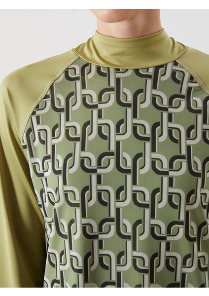 Yeni Sezon Dik Yaka Desenli Kadın Tesettür Mayo Takımı modelleri