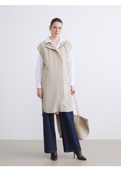 Yeni Sezon Kapüşonlu Poplin Oversize Kadın Yelek fiyatları