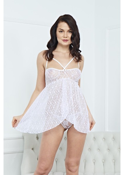 Kadın Şık Fantezi Elbise Gecelik Harness 3125 - Royaleks