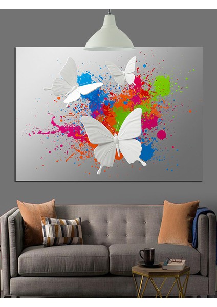 Uçan Kelebekler Soyut Sanat Dekoratif Kanvas - Mdf Ahşap Tablo modelleri