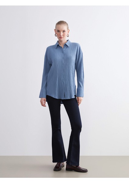 Yeni Sezon Dokulu Oversize Kadın Gömlek fiyatları