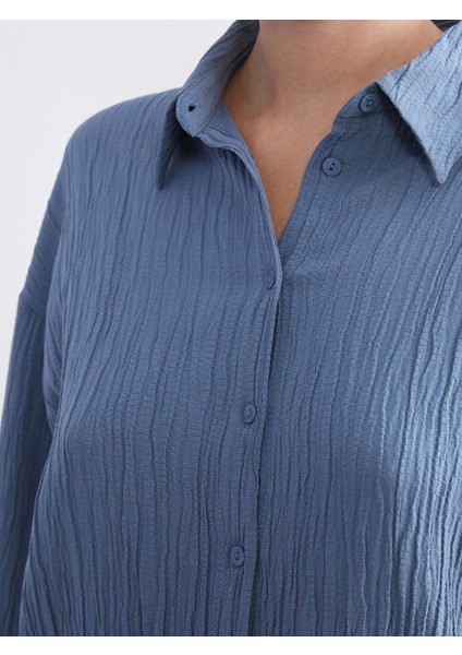 Yeni Sezon Dokulu Oversize Kadın Gömlek modelleri