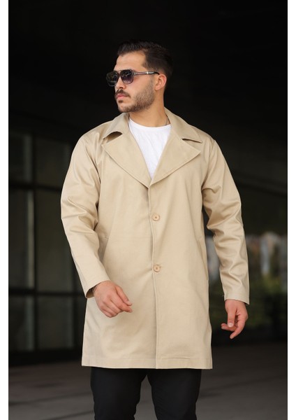 Erkek Gabardin Yıkamalı Trençkot