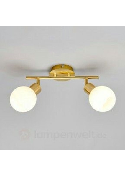 Şık Metal Eskitme Kaplama Avize, Opal Cam, 180° Hareketli, Çiftli, Modern Tasarım