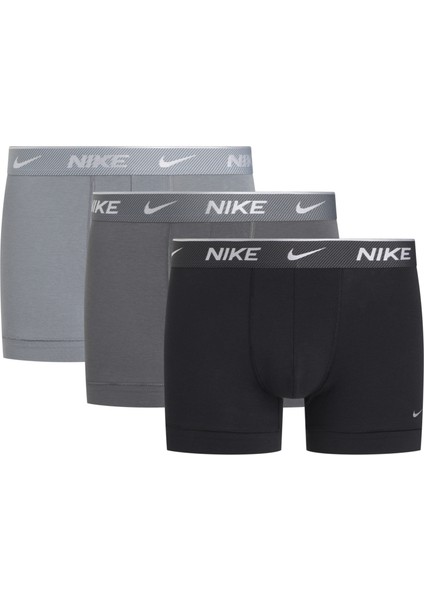Nıke Erkek Nike Marka Logolu Elastik Bantlı Günlük Kullanıma Uygun Füme-Gri-Açık Gri Boxer 0000KE1008 U91