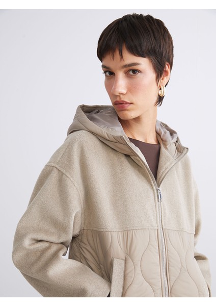 Yeni Sezon Kapüşonlu Kapitone Oversize Kadın Şişme Mont