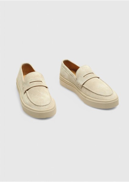 Bej Süet Casual Loafer modelleri