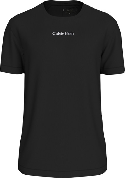 Calvın Kleın Erkek Marka Logolu Organik Pamuklu Günlük Kullanıma Uygun Siyah T-Shirt LVGMF5K101 Ub1