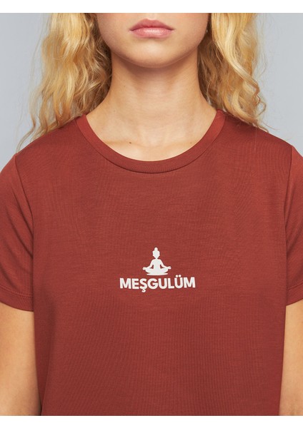 Yeni Sezon Bisiklet Yaka Slogan Baskılı Kadın Tişört modelleri