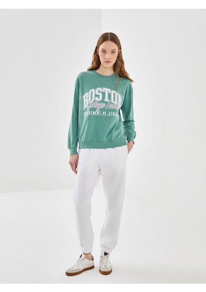 Yeni Sezon Bisiklet Yaka Baskılı Kadın Sweatshirt fiyatları