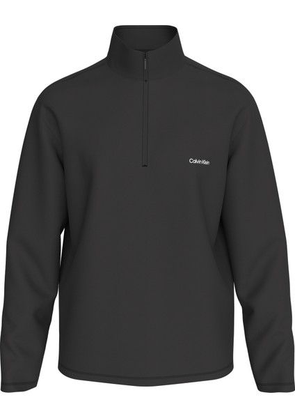 Calvın Kleın Erkek Marka Logolu Yarım Fermuarlı Dik Yaka Siyah Sweatshirt LVGMF5W303 Ub1