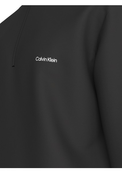 Calvın Kleın Erkek Marka Logolu Yarım Fermuarlı Dik Yaka Siyah Sweatshirt LVGMF5W303 Ub1 fırsatları