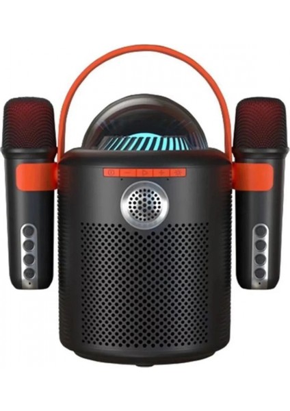 Bluetooth Aile Parti Seti Kablosuz Çift Mikrofon 6 Ses Degıstırme Siyah