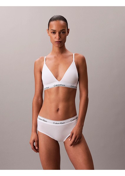 Calvın Kleın Kadın Marka Logolu Beyaz Elastik Bantlı Beyaz Sütyen LV00QF8498 100