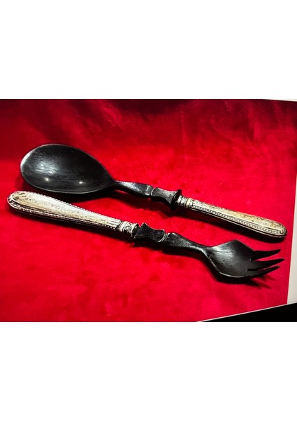 Gümüş Saplı Abanoz Ağacından Avrupa Servis Seti 24,5 cm Boylarında fiyatları