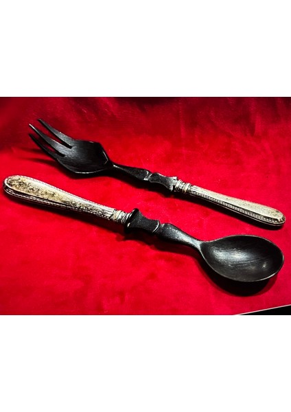Gümüş Saplı Abanoz Ağacından Avrupa Servis Seti 24,5 cm Boylarında fırsatları