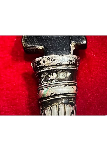 Gümüş Saplı Abanoz Ağacından Avrupa Servis Seti 24,5 cm Boylarında