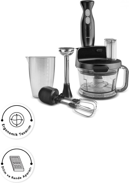 Şık Siyah Mutfak Robotu, 2000W, Güçlü ve Çok Işlevli Tasarım modelleri